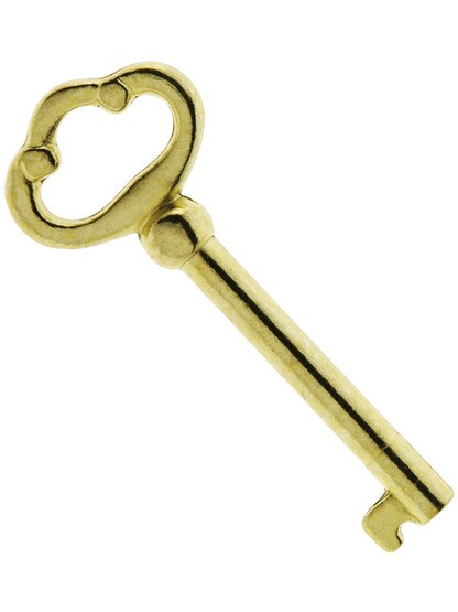 3/16 inch x 3/16 inch Skeleton Key In Bright Brass.